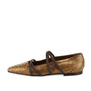 Brunello Cucinelli Metallic Python Monili-Strap Size 39.5